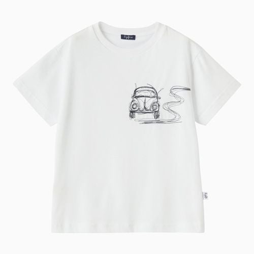 Cotton crew-neck T-shirt with embroidery - Il Gufo - Modalova