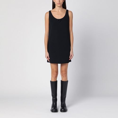 Black velvet mini dress with bows - Prada - Modalova