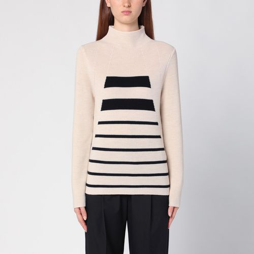 Cream/black wool turtleneck sweater - Erika Cavallini - Modalova