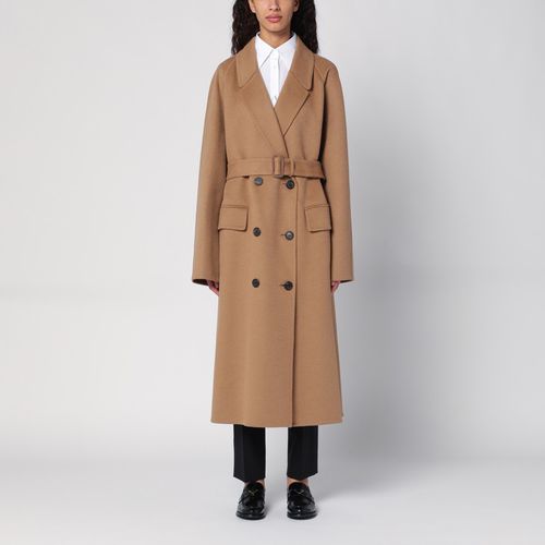 Double-breasted coat with camel belt - Prada - Modalova