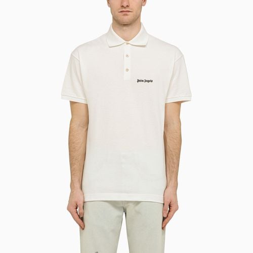 White cotton polo shirt with logo - Palm Angels - Modalova