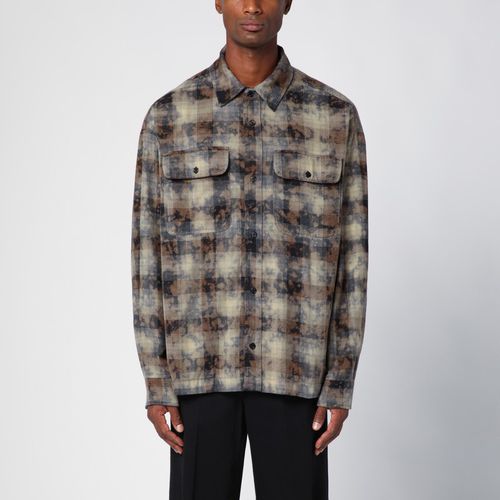 Checked cotton blend shirt - Palm Angels - Modalova