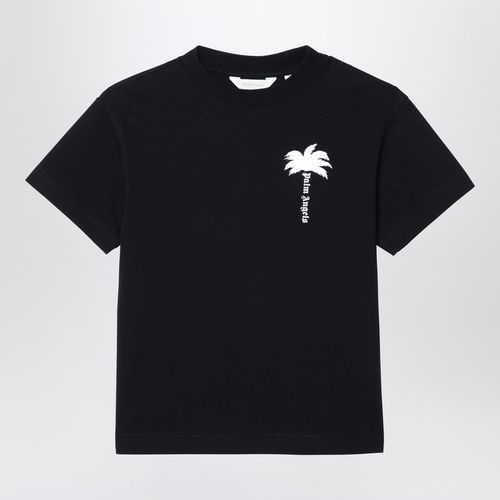 Black cotton T-shirt with logo - Palm Angels - Modalova