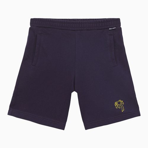 Navy blue cotton shorts - Palm Angels - Modalova