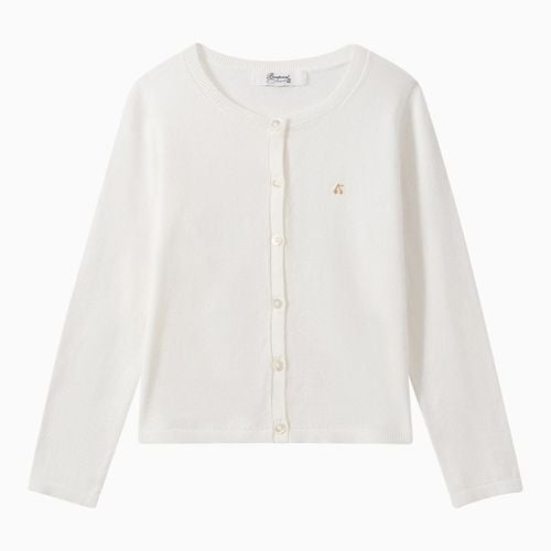 White cotton cardigan with logo - Bonpoint - Modalova