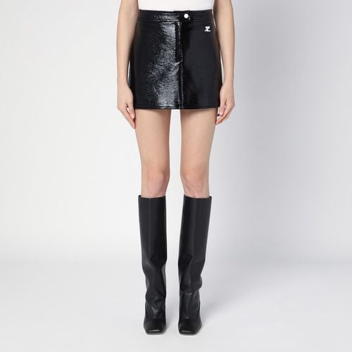 Black Vinyl Reedition Mini Skirt - Courrèges - Modalova