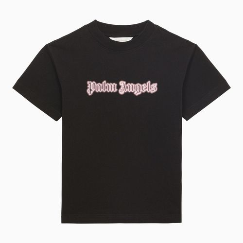 Black cotton T-shirt with logo - Palm Angels - Modalova