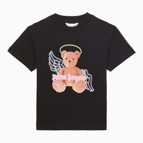 Black cotton T-shirt with print - Palm Angels - Modalova