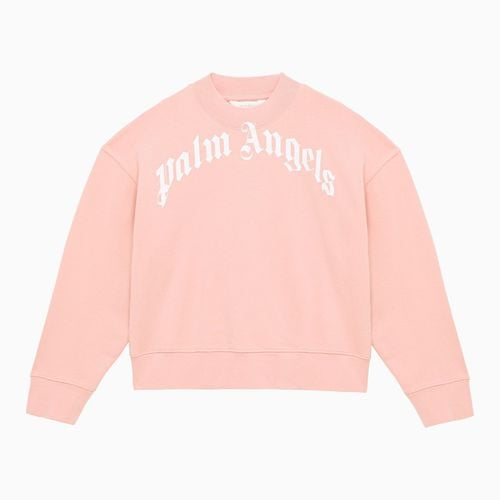 Pink cotton sweatshirt with logo - Palm Angels - Modalova