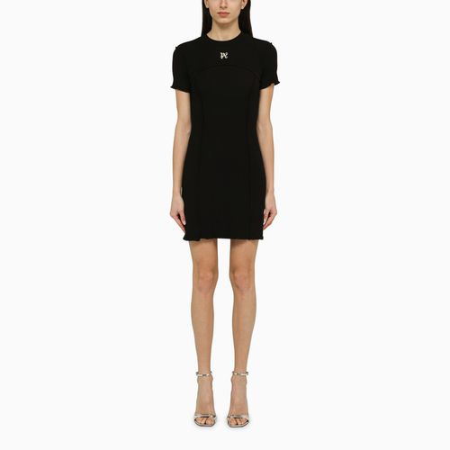 Black cotton mini dress with logo - Palm Angels - Modalova