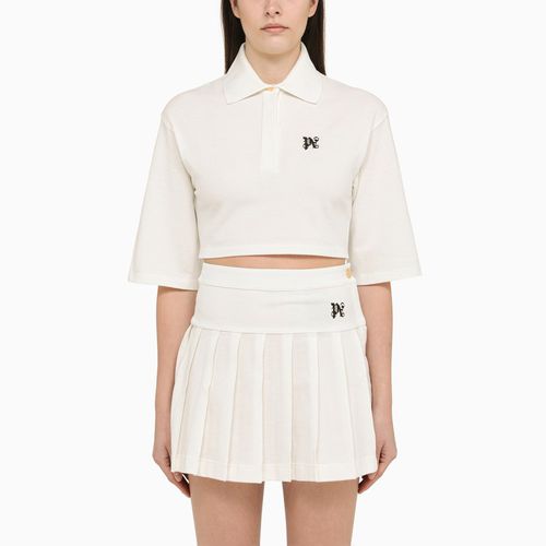 Cotton cropped polo shirt with logo - Palm Angels - Modalova