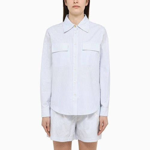 White/blue striped cotton shirt - Palm Angels - Modalova