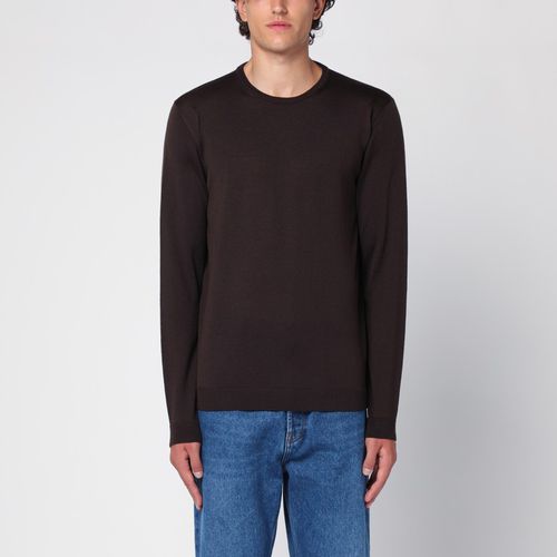 Ebony merino wool crew-neck sweater - Roberto Collina - Modalova