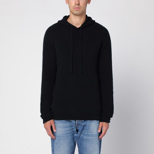 Black cashmere hooded sweatshirt - Roberto Collina - Modalova