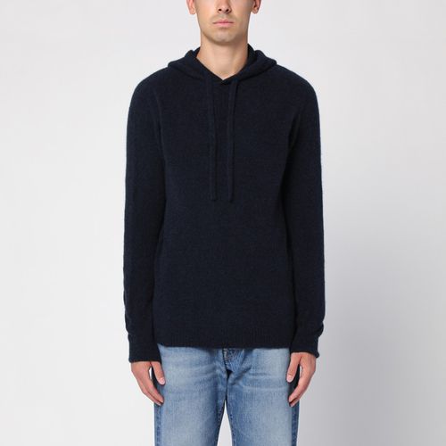 Navy cashmere hooded sweatshirt - Roberto Collina - Modalova