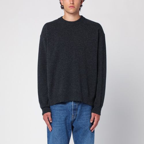 Anthracite wool and cashmere crew-neck jumper - Roberto Collina - Modalova