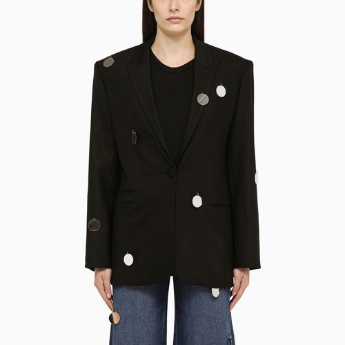 Single-breasted jacket with wool mirrors - David Koma - Modalova