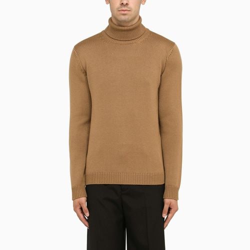 Camel turtleneck in merino wool - Roberto Collina - Modalova