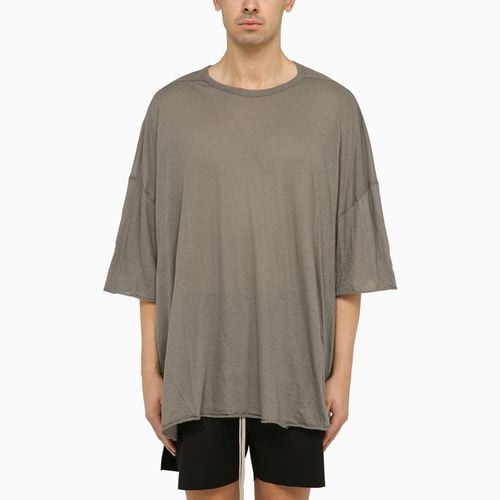 Staubgraues Oversize-T-Shirt aus Baumwolle - Rick Owens - Modalova