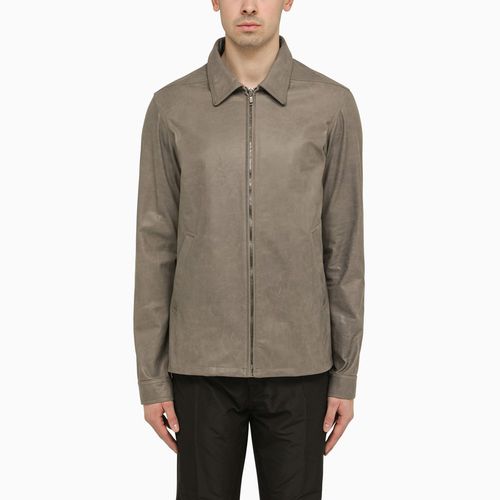 Grey leather shirt - Rick Owens - Modalova