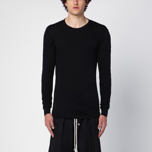 Maglia girocollo nera in cotone - Rick Owens - Modalova