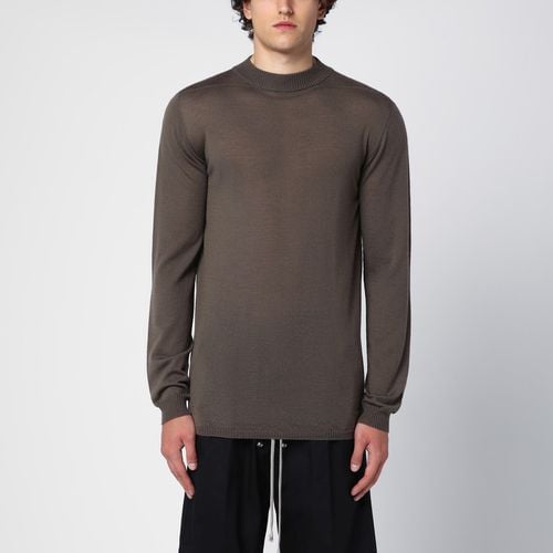 Powder grey cotton crew-neck sweater - Rick Owens - Modalova