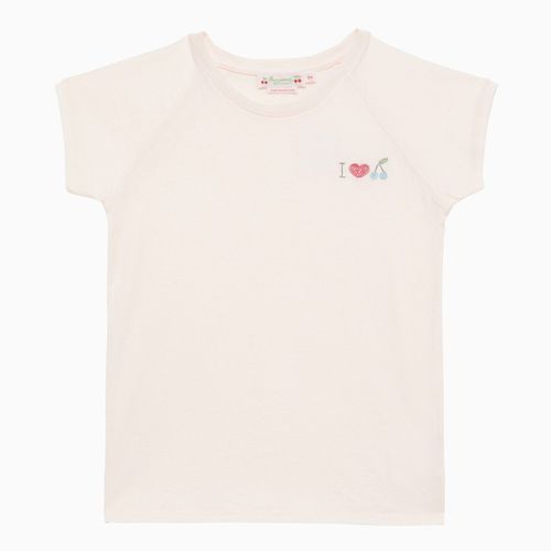 T-shirt girocollo chiaro con ricamo - Bonpoint - Modalova