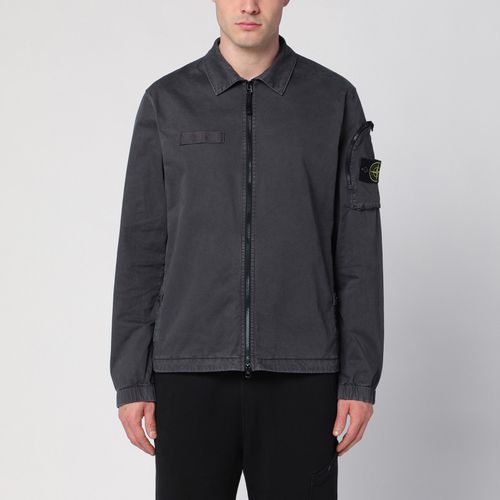 Grey cotton zipped jacket - Stone Island - Modalova