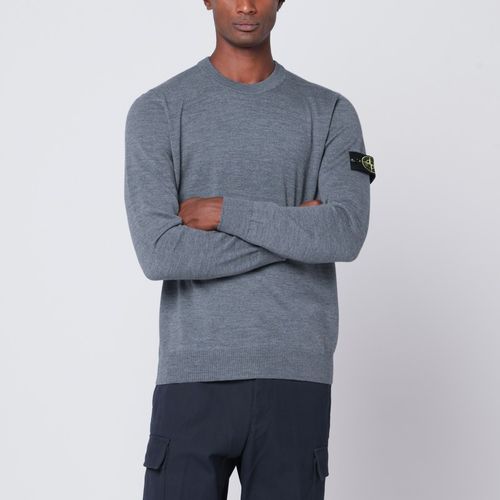 Smoke grey wool sweater - Stone Island - Modalova