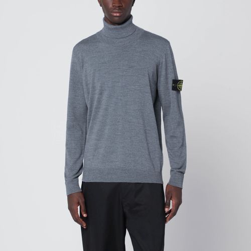 Gray wool turtleneck sweater - Stone Island - Modalova