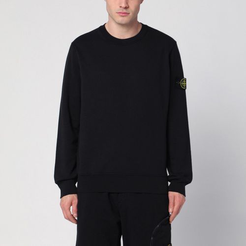 Black cotton crew-neck sweatshirt - Stone Island - Modalova