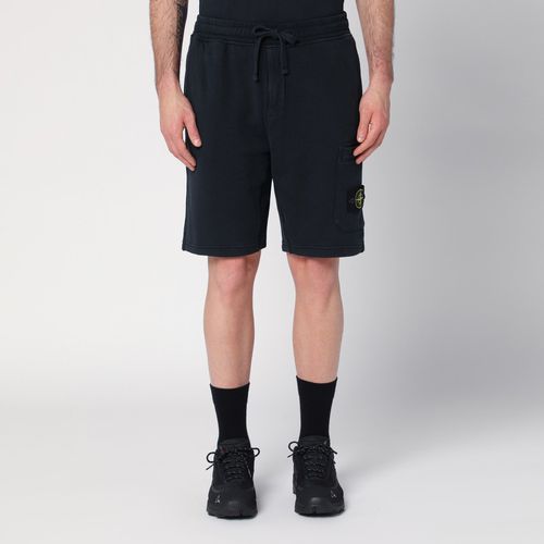 Navy blue cotton bermuda shorts - Stone Island - Modalova