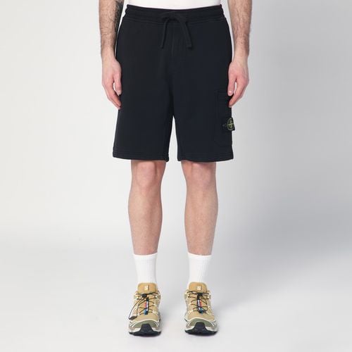 Black cotton bermuda shorts - Stone Island - Modalova