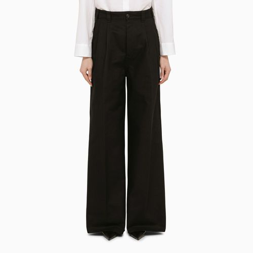 Black cotton wide trousers - Maison Margiela - Modalova