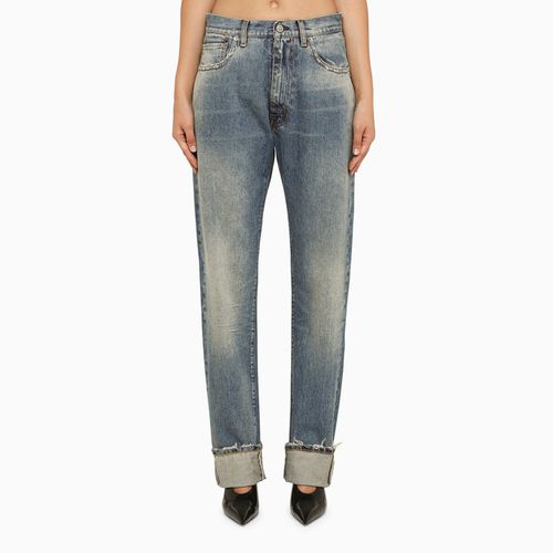 Jeans regolare blu con risvolto - Maison Margiela - Modalova