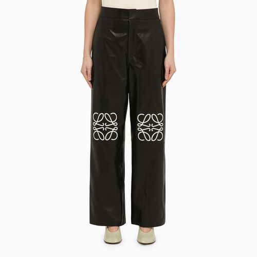 Leather baggy trousers with logo - Loewe - Modalova