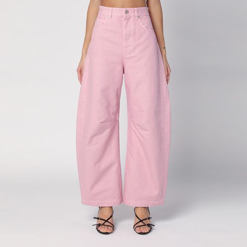 Pink cotton twill Barrel trousers - Loewe - Modalova