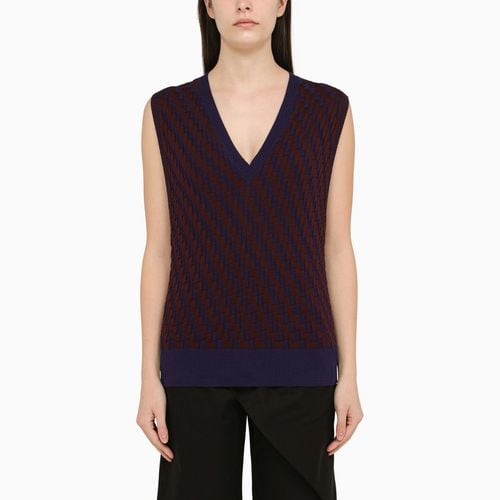 Burgundy/navy blue cotton waistcoat - Loewe - Modalova