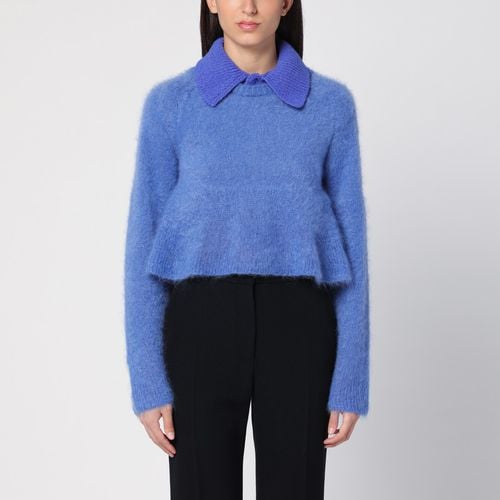 Blue mohair blend polo jumper - Loewe - Modalova