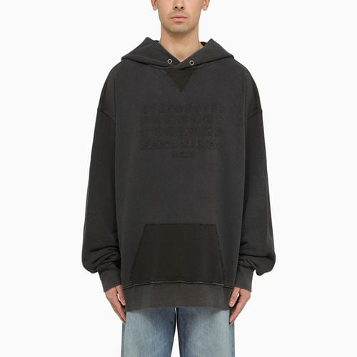 Black washed-effect cotton hoodie - Maison Margiela - Modalova