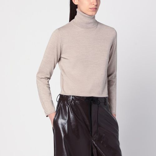 Beige wool blend turtleneck sweater - MM6 Maison Margiela - Modalova