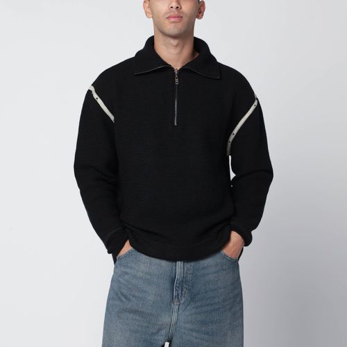 Black wool half-zip sweater - Maison Margiela - Modalova