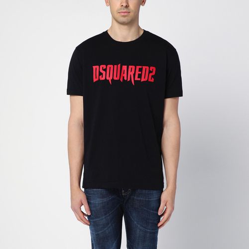 Black cotton T-shirt with logo - Dsquared2 - Modalova