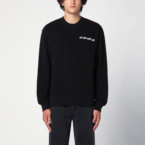 Black cotton sweatshirt with logo - Dsquared2 - Modalova