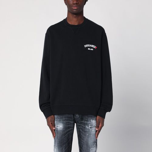 Black cotton sweatshirt with logo - Dsquared2 - Modalova