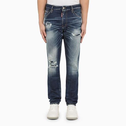 Ausgewaschene Denim-Jeans mit normaler Passform und Used-Details - Dsquared2 - Modalova