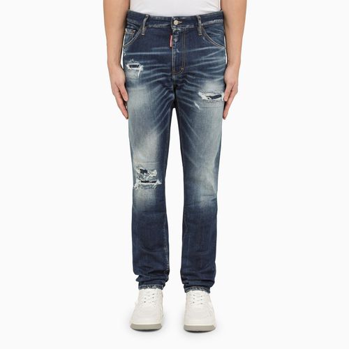 Regular washed denim jeans with wear - Dsquared2 - Modalova