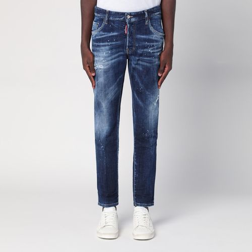 Jeans navy slavato in denim con usure - Dsquared2 - Modalova