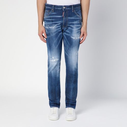 Jeans navy slavato in denim con usure - Dsquared2 - Modalova