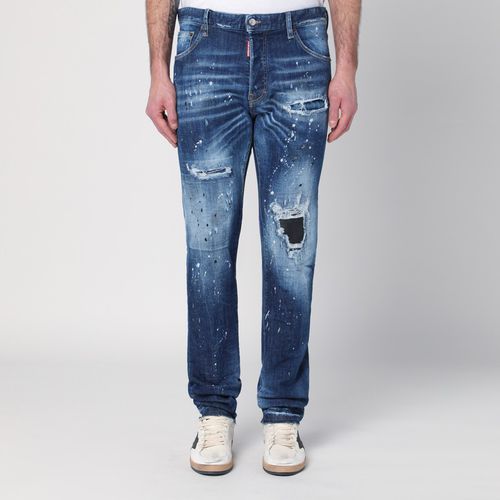 Jeans slavato con strappi e schizzi - Dsquared2 - Modalova